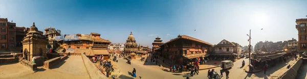 360 degrees panorama of Patan Durbar Square in Nepal — Stock Photo, Image