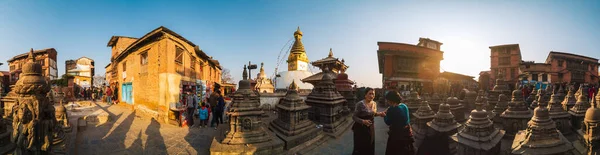 360 stupňů panorama Swayambhunathu v Káthmándú, Nepál — Stock fotografie