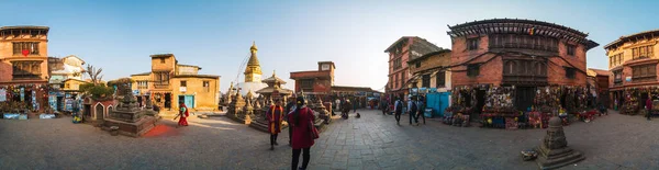 Panorama de 360 graus de Swayambhunath em Kathmandu, Nepal — Fotografia de Stock