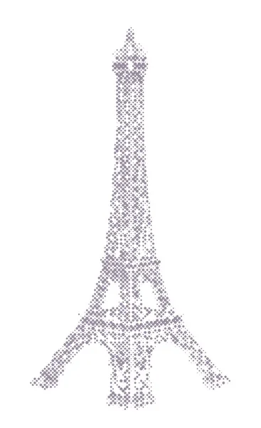Eiffel Tower halftone illustration — Stock Photo, Image