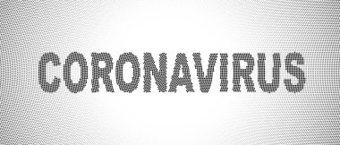 Coronavirus yarım ton vektör çizimi