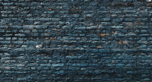 Dark blue brick wall — Stock Photo, Image