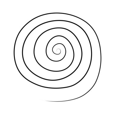 Beyaz arkaplanda elle çizilmiş siyah spiral