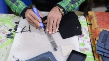 Katmandu, Nepal 'de insan kesiminin yakın çekimi.