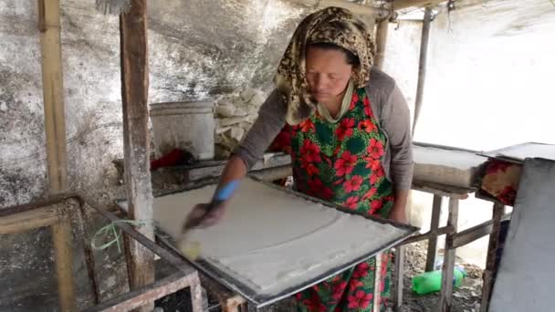 Manufacturing of lokta paper in Kathmandu, Nepal — Stock Video