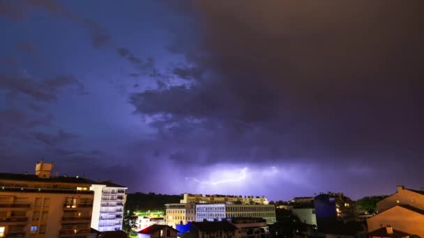 Thunderstorm time-lapse in Bayonne, France — Stock Video