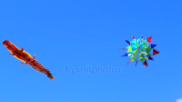 Cometa en el cielo azul — Vídeos de Stock