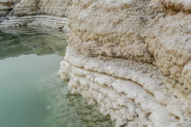 Bahar ölü deniz gün görünümü ve tek renkli makro çekim