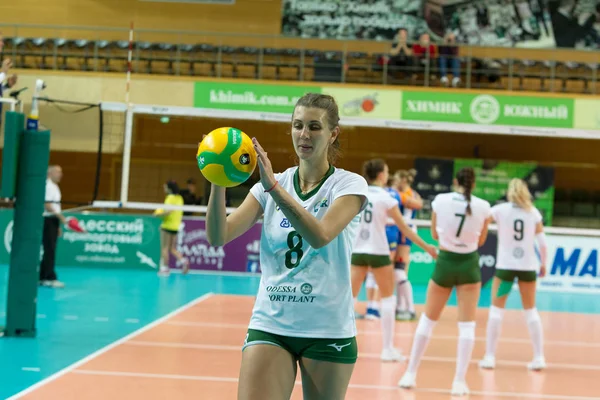 Odessa Sur Ucrania Octubre 2019 Campeonato Europeo Voleibol Femenino Cancha — Foto de Stock