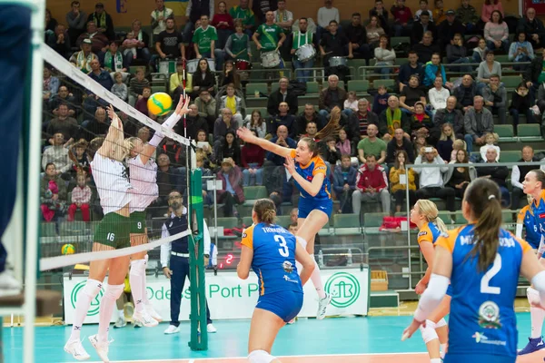 Odessa Sur Ucrania Octubre 2019 Campeonato Europeo Voleibol Femenino Cancha — Foto de Stock