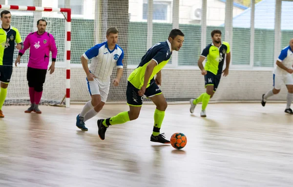 Odessa Ukraina Oktober 2019 Oidentifierade Lokala Lagspelare Spelar Inomhus Fotboll — Stockfoto