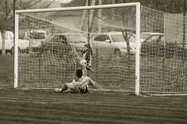 Odessa Ukrajina Circa 2019 Fotbalisté Místního Fotbalového Týmu Během Zápasu — Stock fotografie