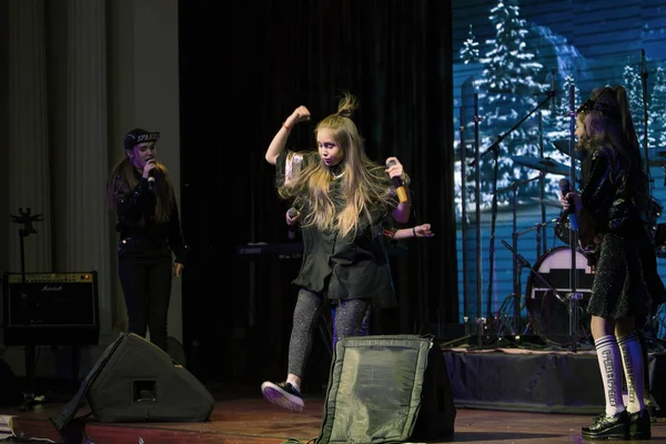 Odessa Ukraina Stycznia 2017 Open Girl Dziecięca Grupa Muzyczna Śpiewa — Zdjęcie stockowe