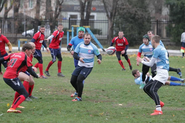 Odessa Ucraina Novembre 2019 Club Locali Rugby Impegnati Feroci Combattimenti — Foto Stock