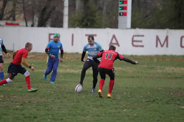 Odessa Ukraina Listopada 2019 Lokalne Kluby Rugby Zaangażowane Zaciekłą Walkę — Zdjęcie stockowe