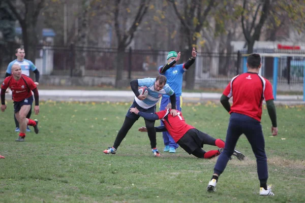 Odessa Ukraina Listopada 2019 Lokalne Kluby Rugby Zaangażowane Zaciekłą Walkę — Zdjęcie stockowe