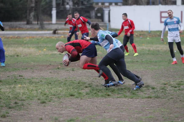 Odessa Ucraina Novembre 2019 Club Locali Rugby Impegnati Feroci Combattimenti — Foto Stock