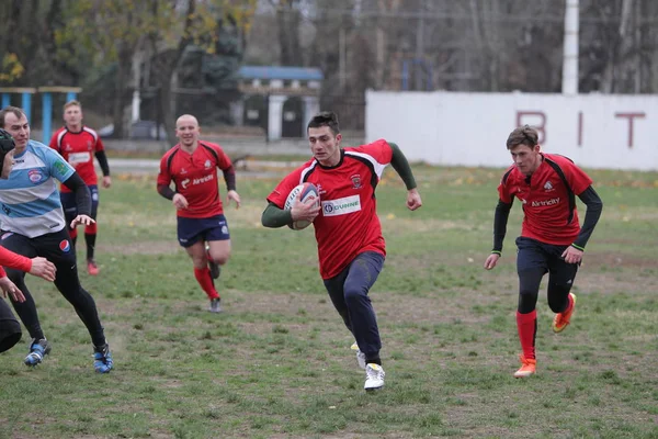 Odessa Ucrânia Novembro 2019 Clubes Locais Rugby Envolvidos Uma Luta — Fotografia de Stock