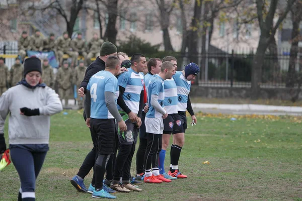 Odessa Ucrânia Novembro 2019 Clubes Locais Rugby Envolvidos Uma Luta — Fotografia de Stock