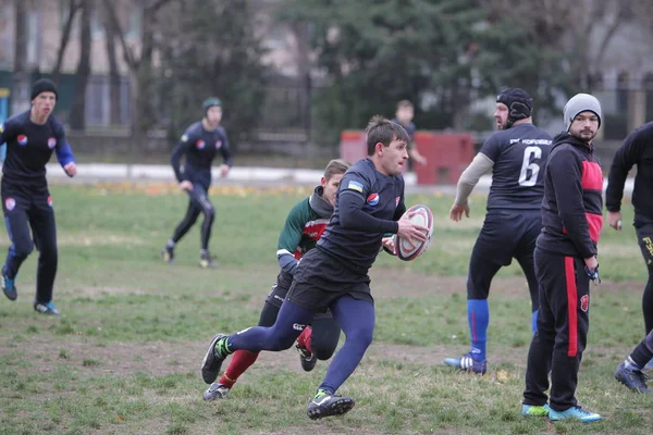 Odessa Ucrânia Novembro 2019 Clubes Locais Rugby Envolvidos Uma Luta — Fotografia de Stock