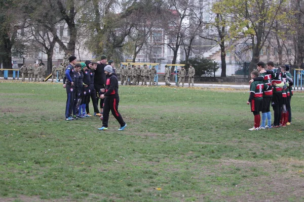 Odessa Ucraina Novembre 2019 Club Locali Rugby Impegnati Feroci Combattimenti — Foto Stock