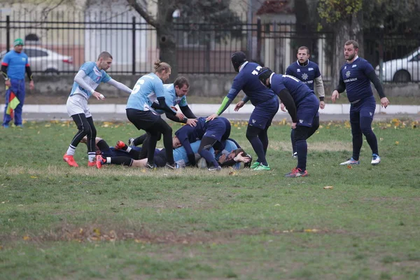 Odessa Ucrânia Novembro 2019 Clubes Locais Rugby Envolvidos Uma Luta — Fotografia de Stock