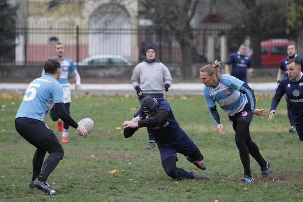 Odessa Ucraina Novembre 2019 Club Locali Rugby Impegnati Feroci Combattimenti — Foto Stock