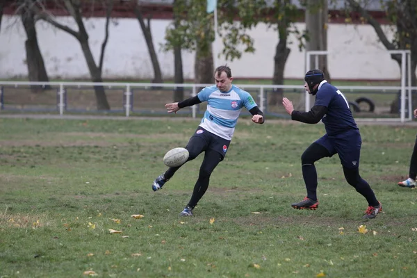 Odessa Ucrânia Novembro 2019 Clubes Locais Rugby Envolvidos Uma Luta — Fotografia de Stock