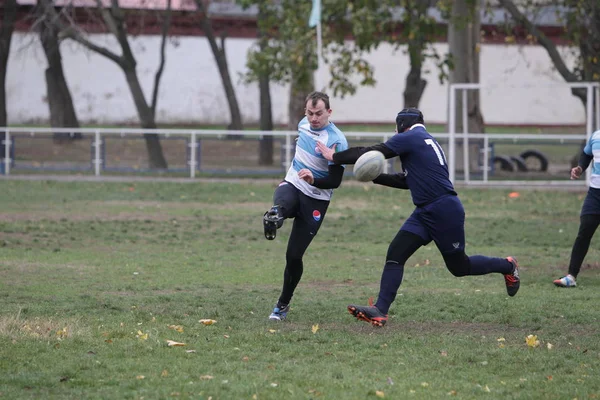 Odessa Ukraina Listopada 2019 Lokalne Kluby Rugby Zaangażowane Zaciekłą Walkę — Zdjęcie stockowe