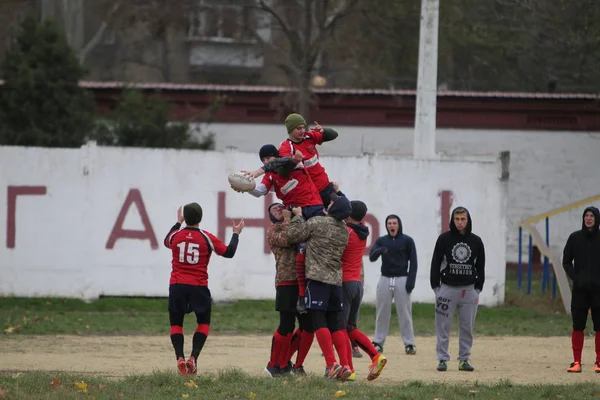 Odessa Ucrânia Novembro 2019 Clubes Locais Rugby Envolvidos Uma Luta — Fotografia de Stock