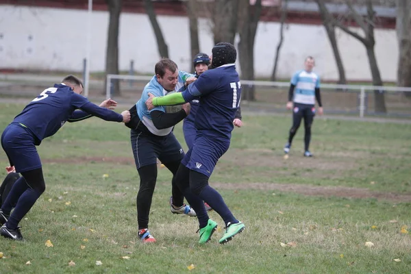 Odessa Ucrânia Novembro 2019 Clubes Locais Rugby Envolvidos Uma Luta — Fotografia de Stock