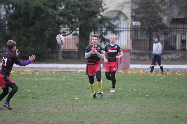 Odessa Ucraina Novembre 2019 Club Locali Rugby Impegnati Feroci Combattimenti — Foto Stock