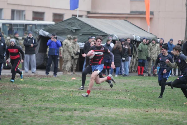 Odessa Ucrânia Novembro 2019 Clubes Locais Rugby Envolvidos Uma Luta — Fotografia de Stock