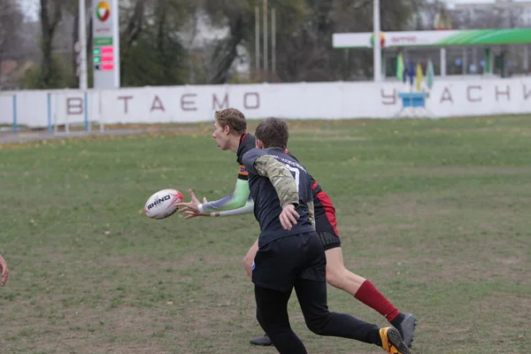 Odessa Ucraina Novembre 2019 Club Locali Rugby Impegnati Feroci Combattimenti — Foto Stock