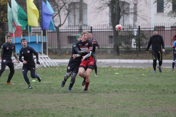 Odessa Ucrânia Novembro 2019 Clubes Locais Rugby Envolvidos Uma Luta — Fotografia de Stock