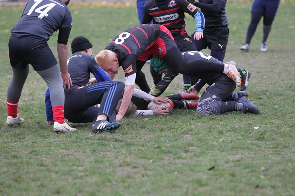 Odessa Ukraina Listopada 2019 Lokalne Kluby Rugby Zaangażowane Zaciekłą Walkę — Zdjęcie stockowe