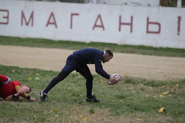 Odessa Ucrânia Novembro 2019 Clubes Locais Rugby Envolvidos Uma Luta — Fotografia de Stock