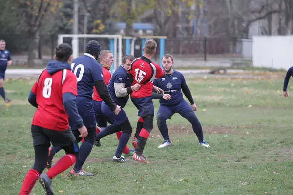 Odessa Ucrânia Novembro 2019 Clubes Locais Rugby Envolvidos Uma Luta — Fotografia de Stock