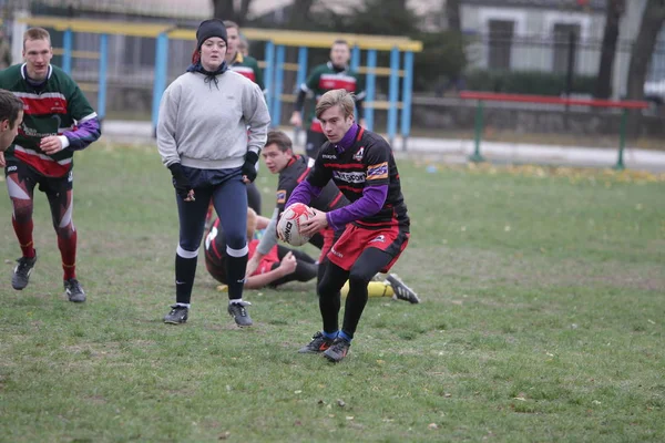 Odessa Ucrânia Novembro 2019 Clubes Locais Rugby Envolvidos Uma Luta — Fotografia de Stock