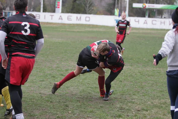 Odessa Ucrânia Novembro 2019 Clubes Locais Rugby Envolvidos Uma Luta — Fotografia de Stock