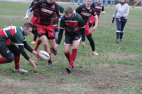 Odessa Ucraina Novembre 2019 Club Locali Rugby Impegnati Feroci Combattimenti — Foto Stock