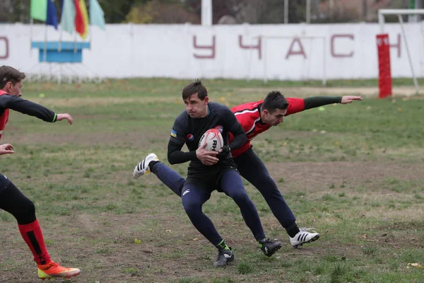 Odessa Ucrânia Novembro 2019 Clubes Locais Rugby Envolvidos Uma Luta — Fotografia de Stock