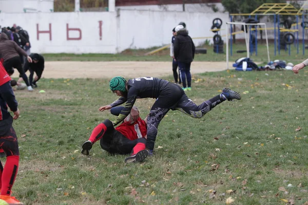 Odessa Ucraina Novembre 2019 Club Locali Rugby Impegnati Feroci Combattimenti — Foto Stock