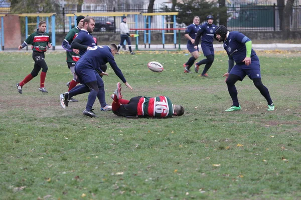 Odessa Ucrânia Novembro 2019 Clubes Locais Rugby Envolvidos Uma Luta — Fotografia de Stock