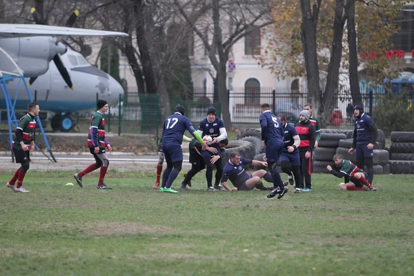 Odessa Ukraina November 2019 Lokala Rugbyklubbar Som Deltar Hård Kamp — Stockfoto