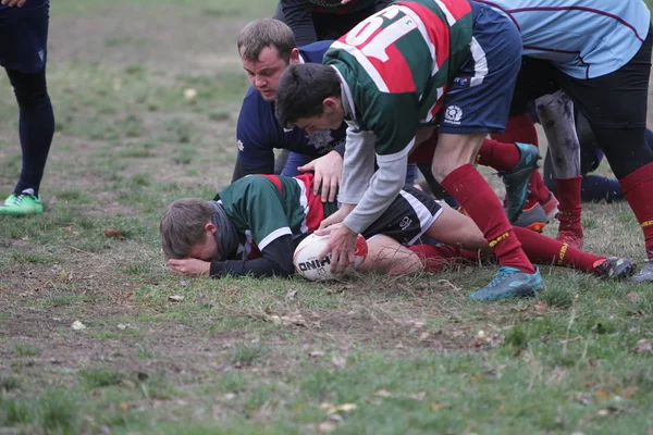 Odessa Ukraina Listopada 2019 Lokalne Kluby Rugby Zaangażowane Zaciekłą Walkę — Zdjęcie stockowe