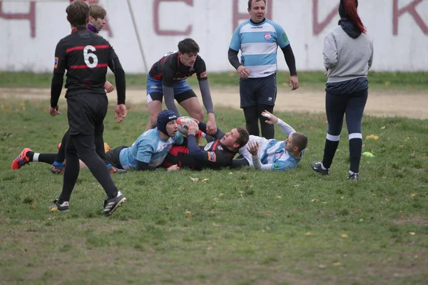 Odessa Ucraina Novembre 2019 Club Locali Rugby Impegnati Feroci Combattimenti — Foto Stock