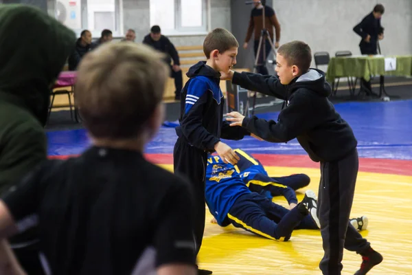 Odessa Ucraina Novembre 2019 Campionato Ucraino Freestyle Wrestling Sport Bambini — Foto Stock