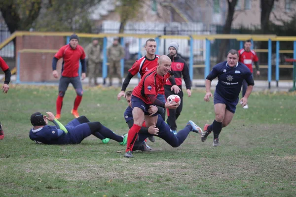 Odessa Ucrânia Novembro 2019 Clubes Locais Rugby Envolvidos Uma Luta — Fotografia de Stock