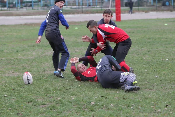 Odessa Ucraina Novembre 2019 Club Locali Rugby Impegnati Feroci Combattimenti — Foto Stock